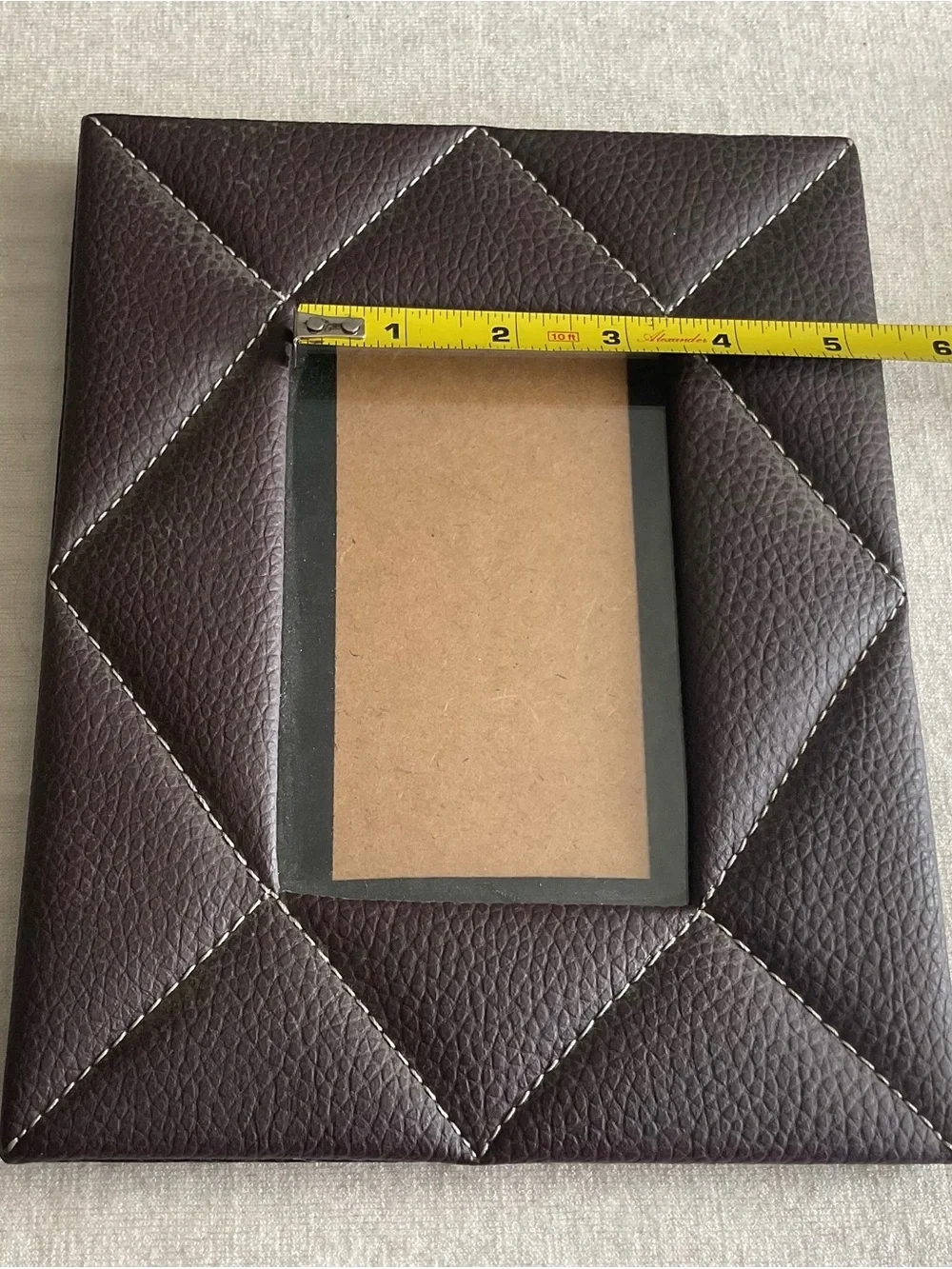 Brown Quilted Leather Photo Frame
